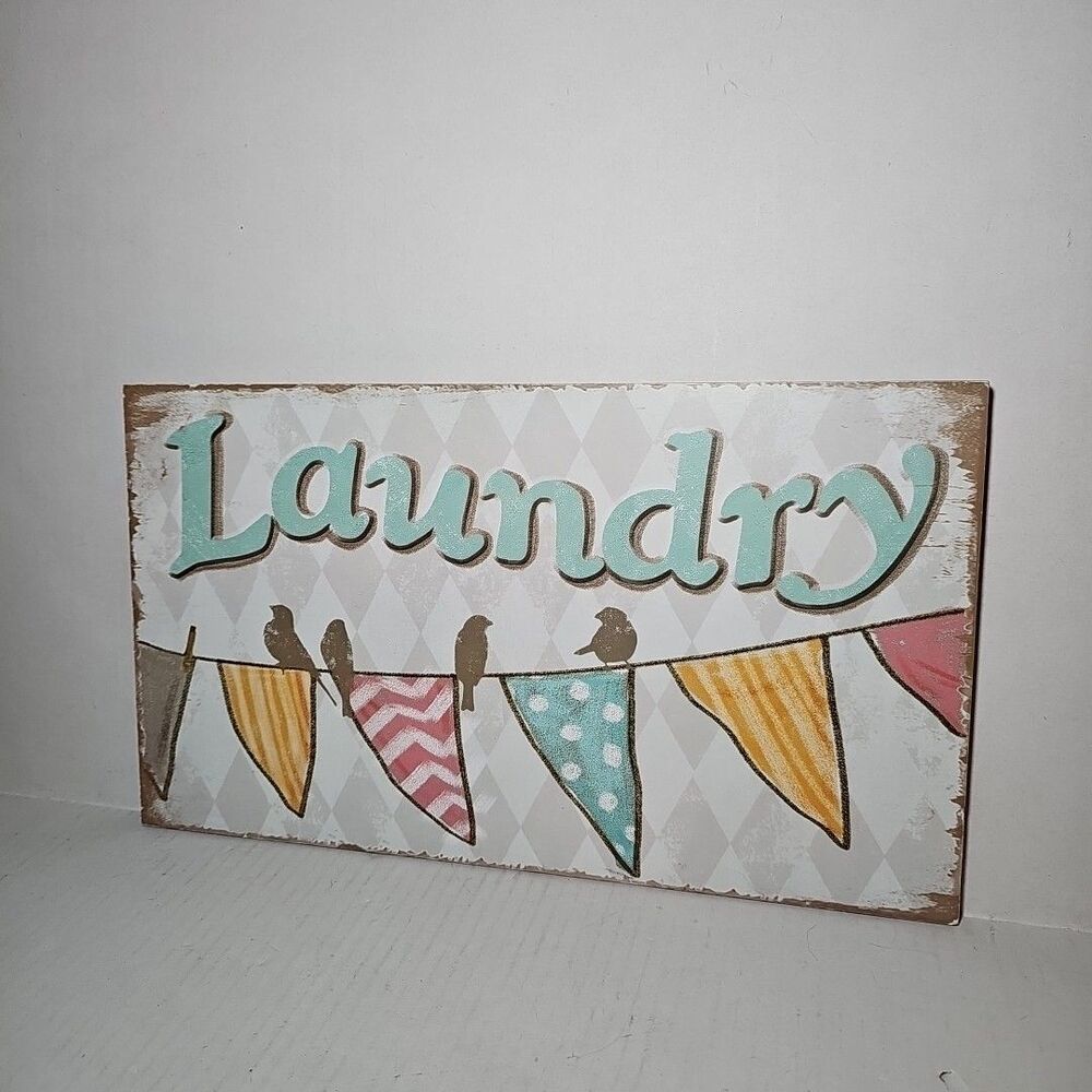 Hobby Lobby Distressed Laundry Wooden Sign Pastel